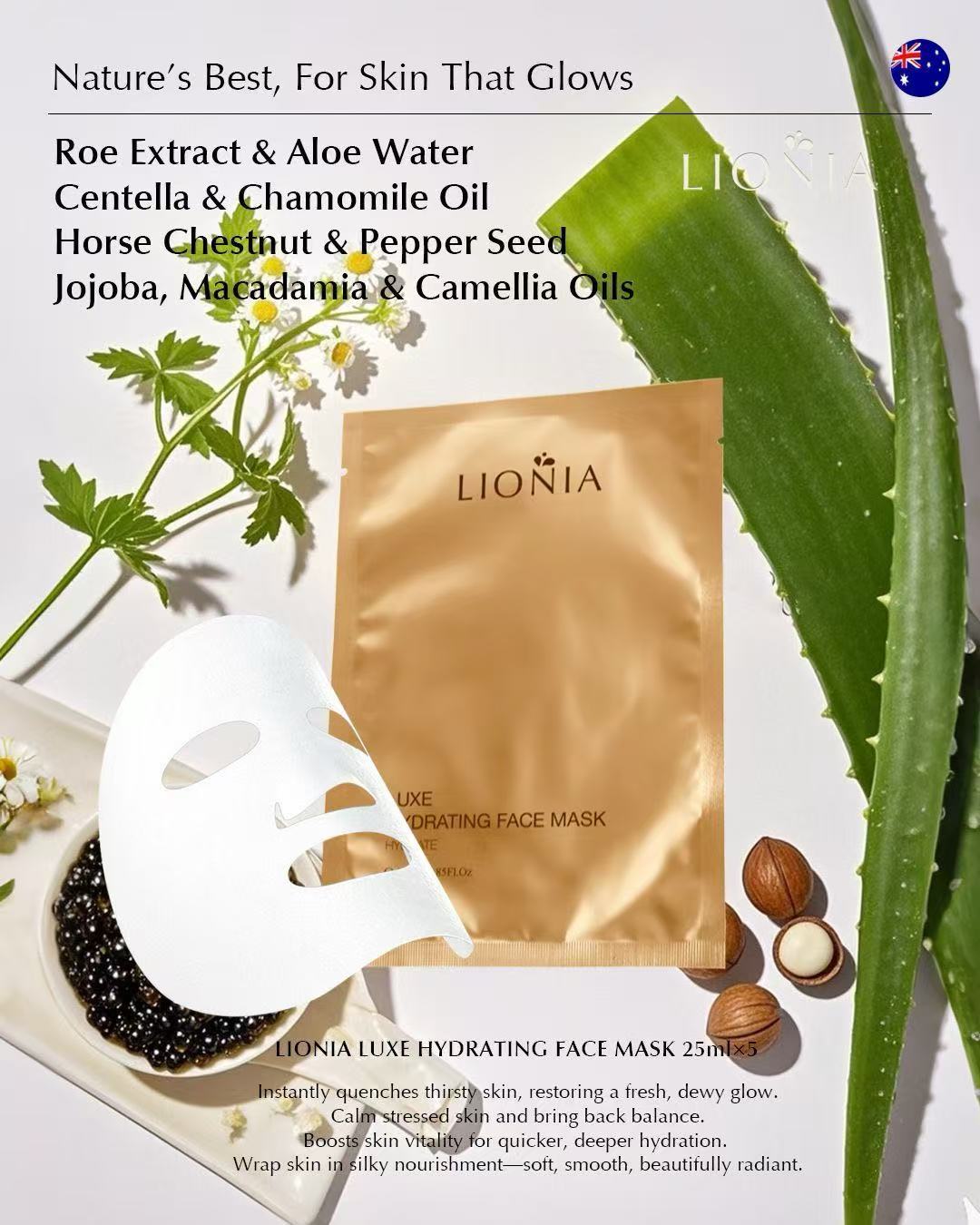 LIONIA LUXE HYDRATING FACE MASK 25ml * 5