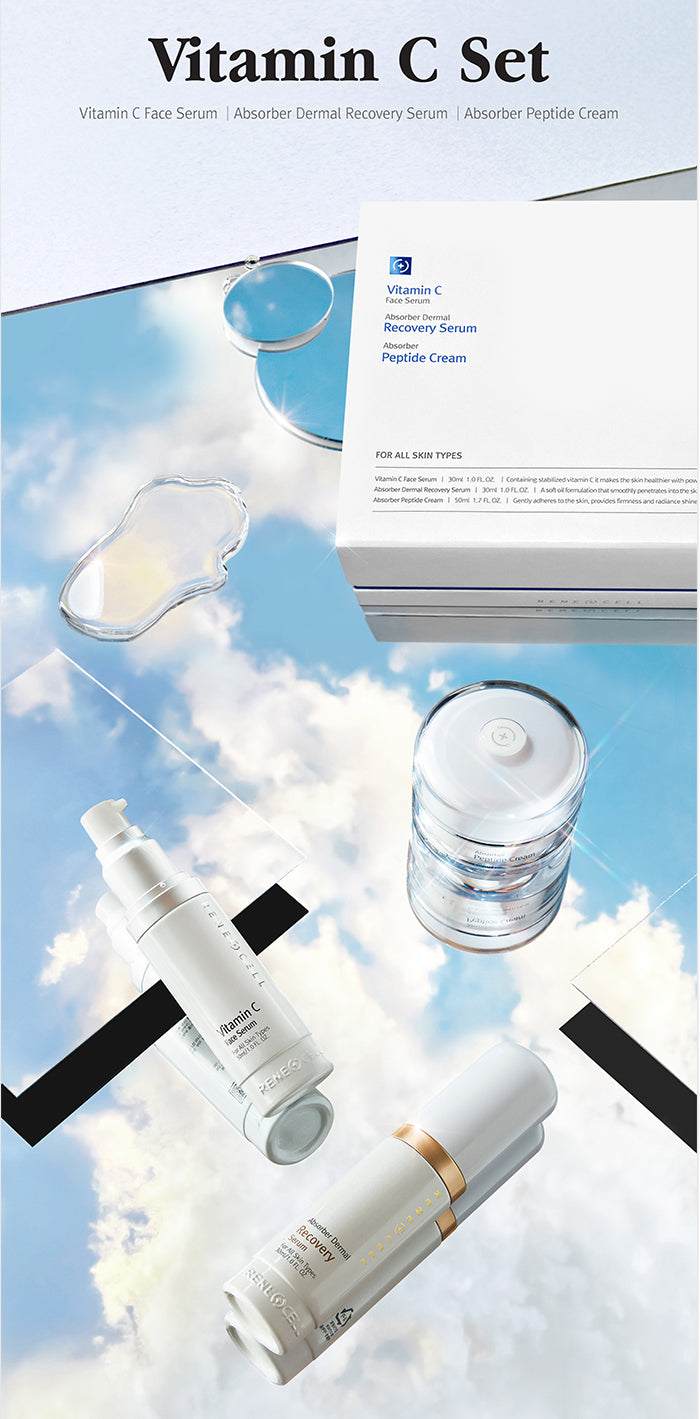 RENECELL润妮秀 维C 精华 30ml + 修复精华 30ml + 多肽霜 50ml 套装
