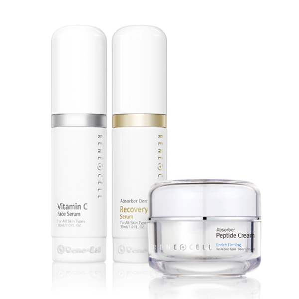 RENECELL Vitamin C Serum 30ml + Recovery Serum 30ml  + Peptide Cream 50ml  Set Pack