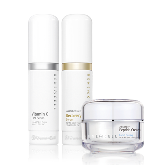 RENECELL Vitamin C Serum 30ml + Recovery Serum 30ml  + Peptide Cream 50ml  Set Pack