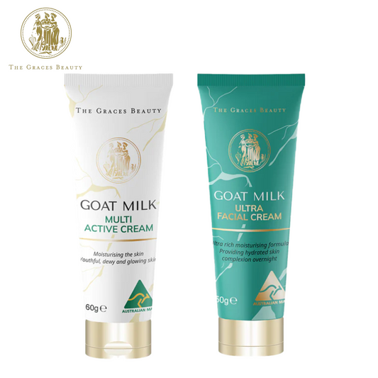 GRACE BEAUTY Goat's Milk Facial Cream Set （50g + 60g）