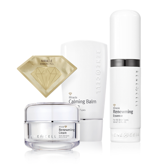 RENECELL Miracle Diamond Peel Program set pack - Miracle Diamond Peel 3g + Renewming Essence 30ml + Renewming Cream 50ml+ Calming Balm Cream 50g - Renecell Special Program